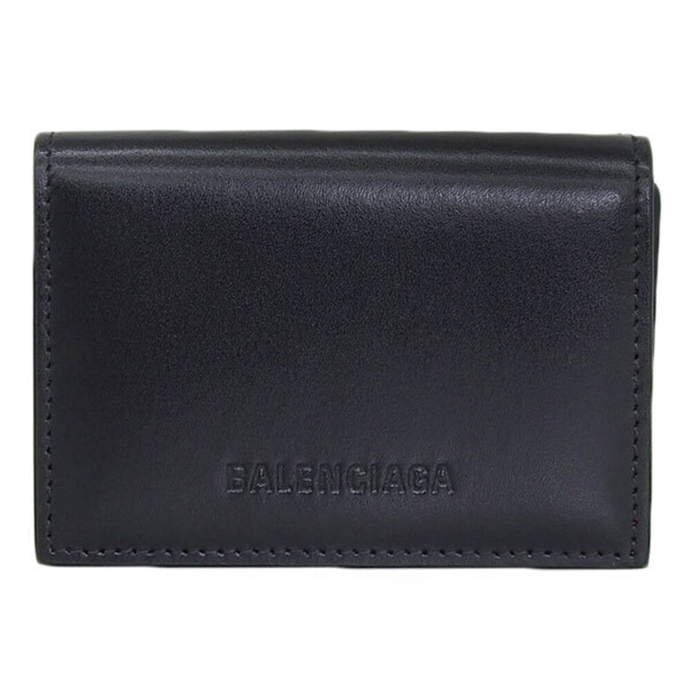 Balenciaga Tri fold Wallet Black Red ESSENTIAL - Picture 2 of 2
